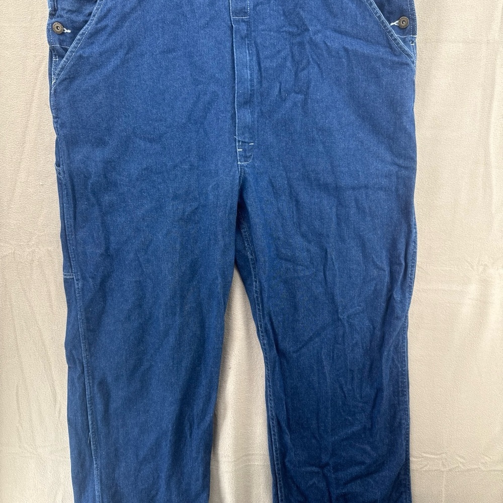 Dickies Bib Overalls Denim Workwear Men's Size XLR Chore Carpenter - Picture 2 of 14